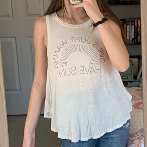 Tan/cream American Eagle open back tank top